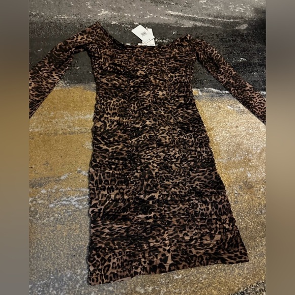 Good American Mesh Leopard Print Mini Dress. Size medium. - Picture 3 of 5
